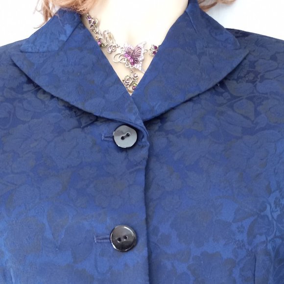 TAHARI Purple Button Down Career Jacket Blazer Sz 6 - Picture 4 of 9